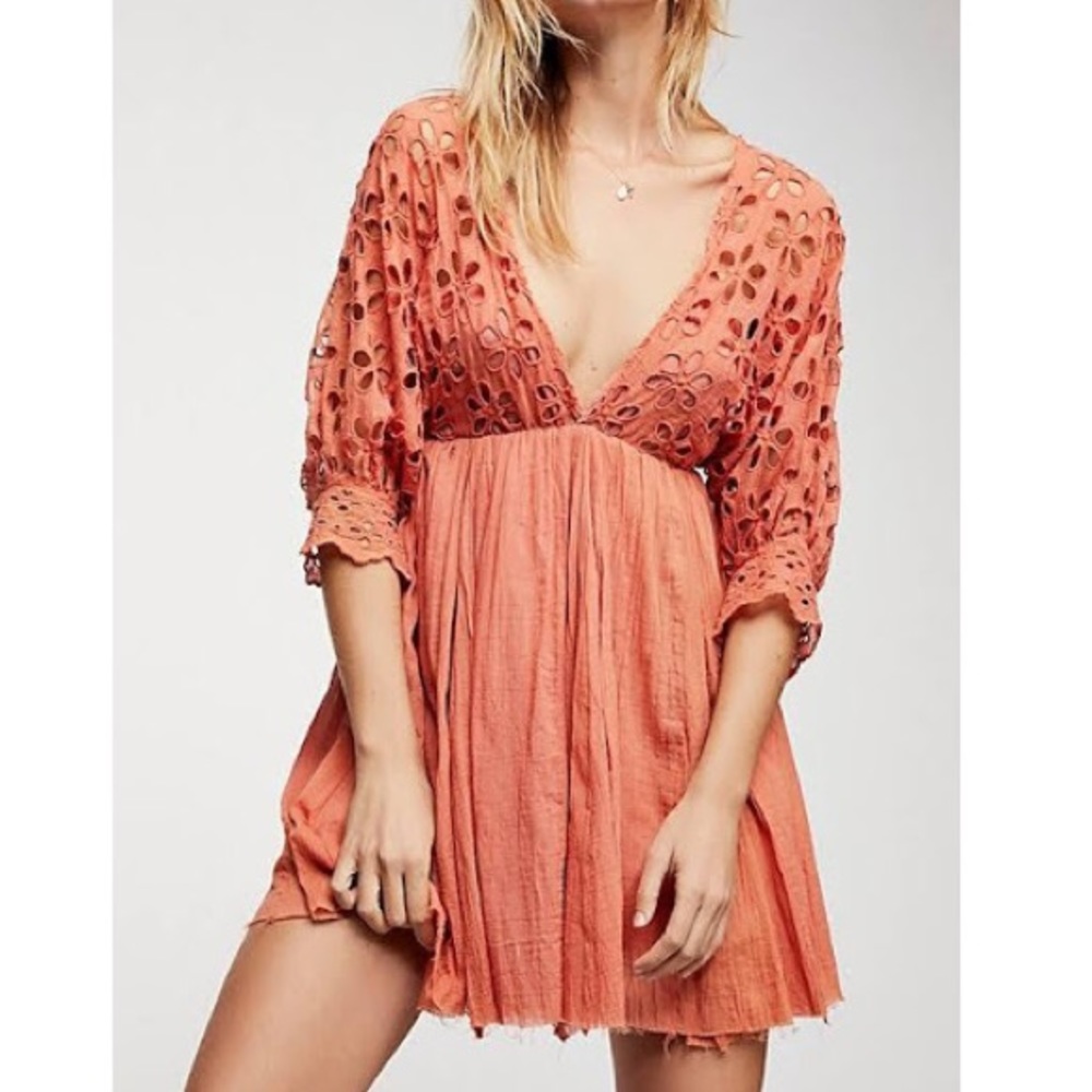 Free People Bella Note Eyelet Babydoll Dress